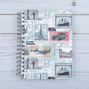 Journal Notepad Notebook Postage Stamps Travel Lined Sheets 6x8.5 in